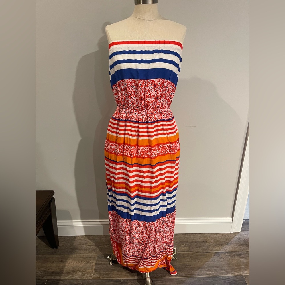 Tommy Bahama Multicolor Strapless Maxi Dress